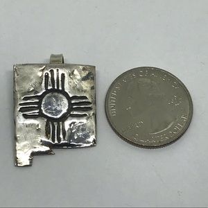 New Mexico fine silver pendant